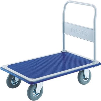 トラスコ中山 TRUSCO プレス製台車 ドンキーカート 固定式空気入タイヤ915×615 302NAR 1台 414-5381（直送品）