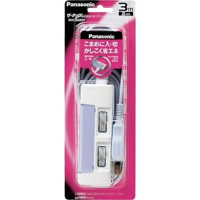 パナソニック Panasonic ザ・タップスイッチ 2コ口 3mコード付 WHS2632DKP 1個 762-2805（直送品）