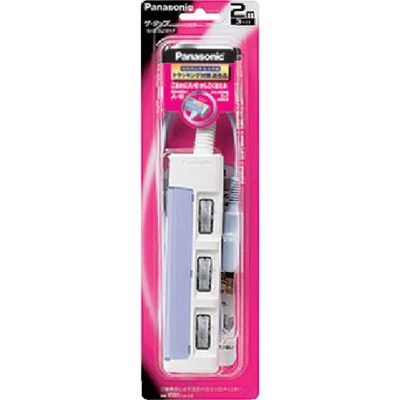 パナソニック Panasonic ザ・タップスイッチ 3コ口 2mコード付 WHS2623DKP 1個 762-2783（直送品）