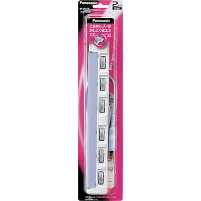 パナソニック Panasonic ザ・タップスイッチ 6コ口 2mコード付 WHS2626DKP 1個 762-2791（直送品）