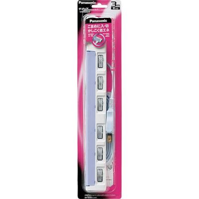 パナソニック Panasonic ザ・タップスイッチ 6コ口 3mコード付 WHS2636DKP 1個 762-2821（直送品）