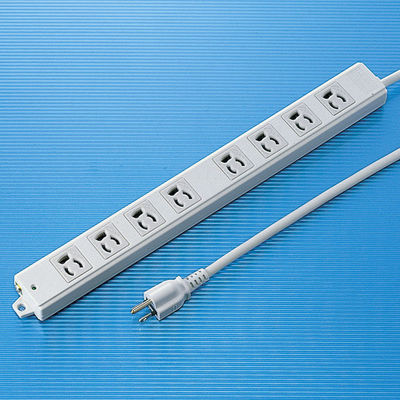 延長コード 電源タップ 5m 3P（ピン） 8個口 マグネット ライトグレー TAP-KE8-5 サンワサプライ 1個（直送品）