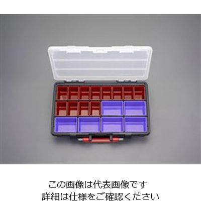 エスコ（esco） 447x293x 85mm パーツケース（トレー付） 1セット（2