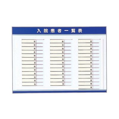 アズワン 入院患者一覧表(名札ヨコ型) 40人用 LS-S40 1個 0-2630-02（直送品）