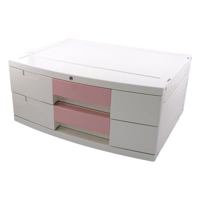 アズワン トレイBOX(鍵付) A3用ピンク 470×360×205mm 304H 1個 0-5347-06（直送品）