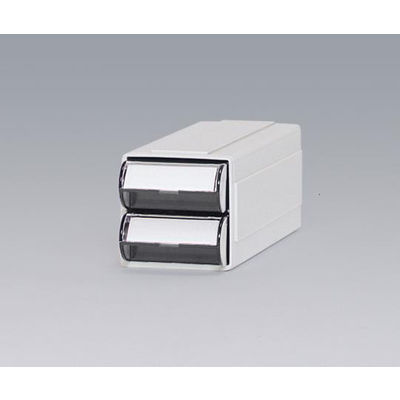 サカセ化学工業 カセッター A5サイズ以下(W63×D192×H63mm)引出上下2段 クリアー HA5-012 1セット(4個)（直送品）