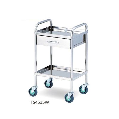 アズワン とっても静かな枠付回診車(2段) 453×353×800mm TS4535W 1台 0-7976-02（直送品）