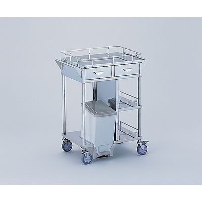 アズワン 足踏式処置車 引出し付き/ペール前向き 600×450×850mm KSC-PFH 1台 0-9943-01（直送品）