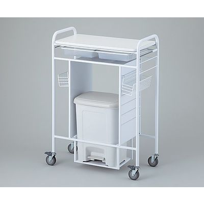 西村製作所 小型処置車 ホワイト 700×345×980mm NFS-1ホワイト 1台 8-8852-01（直送品）