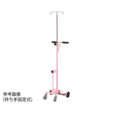 久喜製作所 ガートル架付ボンベカート(ストッパー付き) ピンク 持ち手 固定式 SBC-501GPK 1個 0-7291-15（直送品）