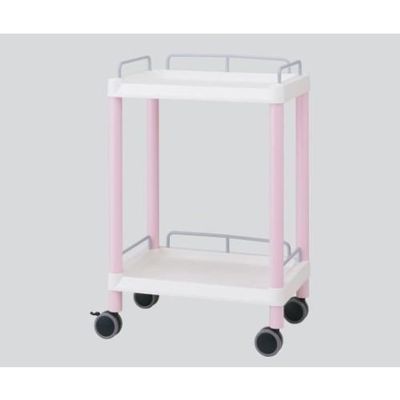 アズワン モバイルイージーカート(ガード枠付き:ピンク) 引出しなし 2段 645×444×810 ME21E 1個 7-1275-02（直送品）