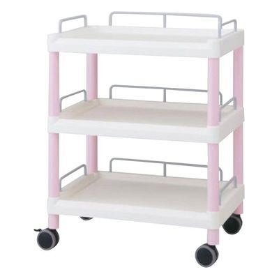 アズワン モバイルイージーカート(ガード枠付き:ピンク) 引出しなし 3段 645×444×835 ME21F 1個 7-1275-04（直送品）