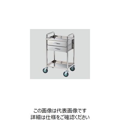 アズワン とっても静かな枠付き回診車(2段引出し) 2段 453×353×8 TS4535X 1個 8-6457-01（直送品）