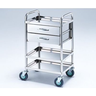 アズワン とっても静かな枠付き回診車(2段引出し) 3段 453×353×942 TS4535Y 1個 8-6457-02（直送品）