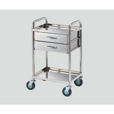 アズワン とっても静かな枠付き回診車(2段引出し) 2段 603×453×802 TS6045X 1個 8-6457-03（直送品）