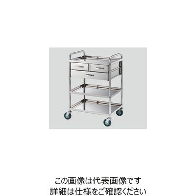 アズワン とっても静かな枠付き回診車(2段引出し) 3段 603×453×9 TS6045Y 1個 8-6457-04（直送品）