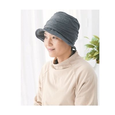 フットマーク 室内帽ふわっと(クシャット) グレー 403053-18 1枚 8-6618-01（直送品）