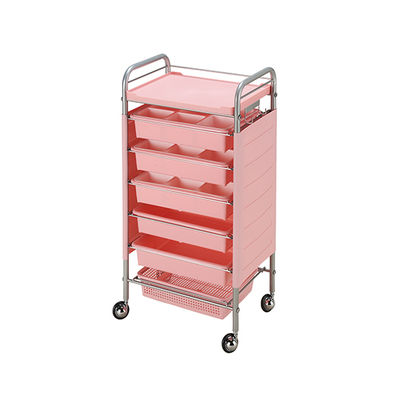 西村製作所 仕切り付収納ワゴン(C265) ピンク 8-6637-03 1個（直送品）