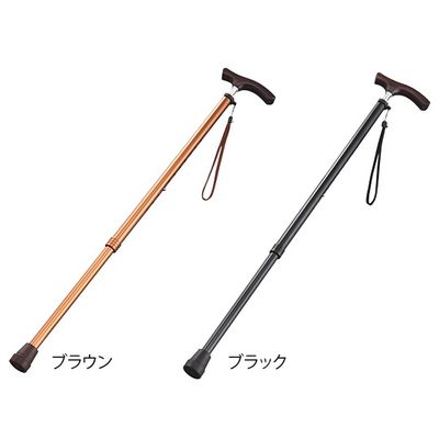 光華 伸縮杖(スリムネックタイプ) ブラウン(男性用) B060-608D-BR 1本 8-6960-01（直送品）