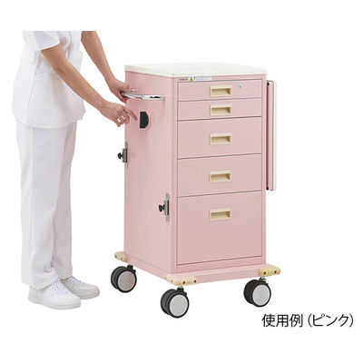 アズワン 救急カート(ハンドロック) ピンク HT-Z1P 1個 8-9985-01（直送品）