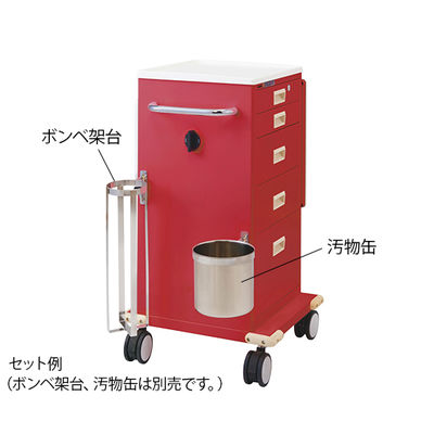 アズワン 救急カート(ハンドロック) レッド HT-Z1R 1個 8-9985-03（直送品）