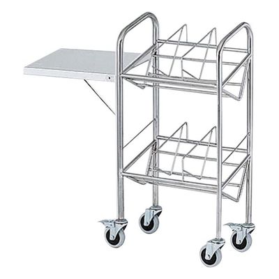 アズワン カルテワゴン(パイプタイプ) 540×318×1010mm 補助板付 30P-S 1台 8-7485-01（直送品）