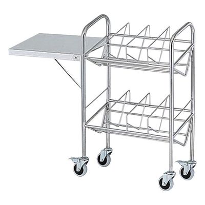 アズワン カルテワゴン(パイプタイプ) 670×318×1010mm 補助板付 40P-S 1台 8-7485-02（直送品）