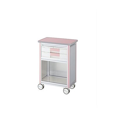 アズワン ヨーロピアンカートII(回診タイプ) 2段ピンク 600×400×855mm ES-A2P 1台 0-5647-22（直送品）