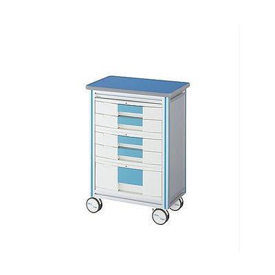 アズワン ヨーロピアンカートII(回診タイプ) 5段ブルー 600×400×855mm ES-A5B 1台 0-5647-23（直送品）