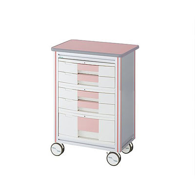 アズワン ヨーロピアンカートII(回診タイプ) 5段ピンク 600×400×855mm ES-A5P 1台 0-5647-24（直送品）