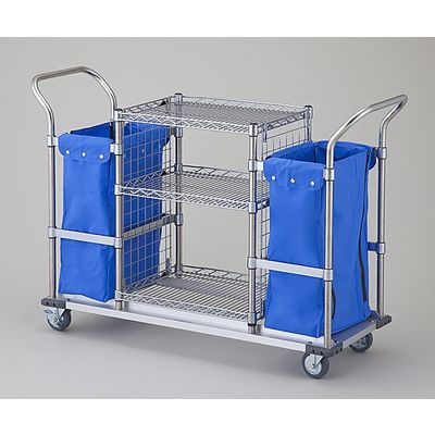 アズワン オムツカート(メッシュパネル付き) ダブルタイプ LWMS-WDA 1台 0-9939-03（直送品）