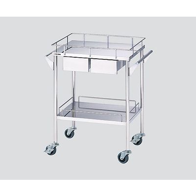 アズワン ステンレスグリーンカート(静音タイプ) 2段 引出付(2個) 720×450×835mm SS-2HS 1台 3-4087-11（直送品）