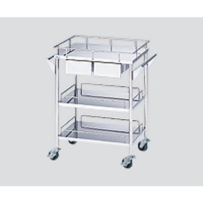 アズワン ステンレスグリーンカート(静音タイプ) 3段 引出付(2個) 720×450×835mm SS-3HS 1台 3-4087-12（直送品）