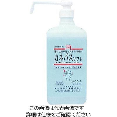 兼一薬品工業 手指消毒剤(カネパスソフト) 1000mLポンプ付 8-1927-02 1セット(2本)（直送品）