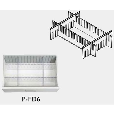 アズワン 救急カート[LUXE]用 仕切板セット中段用 仕切板縦横×各2枚+ストリップ×2個 P-FD6 1式 8-1341-19（直送品）