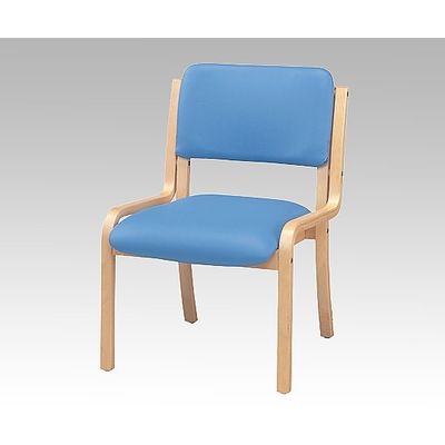アズワン 木製スタッキングチェア 合皮張り(アーム無し/ブルー) 61-343-9-5 1箱(2脚) 8-2625-03（直送品）