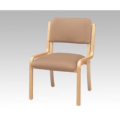 アズワン 木製スタッキングチェア 合皮張り(アーム無し/ベージュ) 61-343-9-6 1箱(2脚) 8-2625-04（直送品）