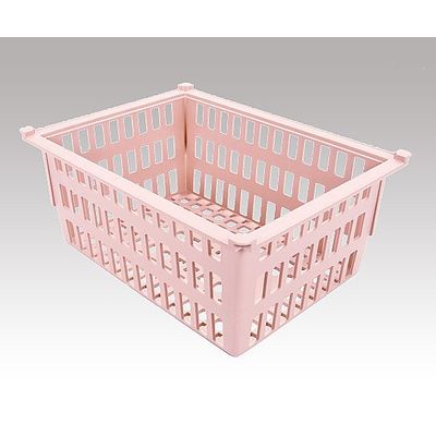 サカセ化学工業 バスケット(モジュールシリーズ) 34ー17タイプ(深さ17cm)帯電防止 ピーチ PB34-17 PE 1個（直送品）