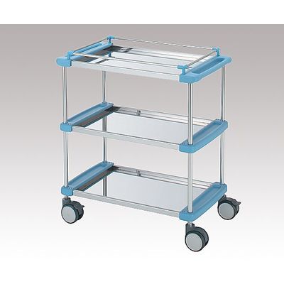 日進医療器 回診車(ナーシングカート) TY416ー3 引出し無し 3段ブルー TY-416-3 1台 8-5115-04（直送品）