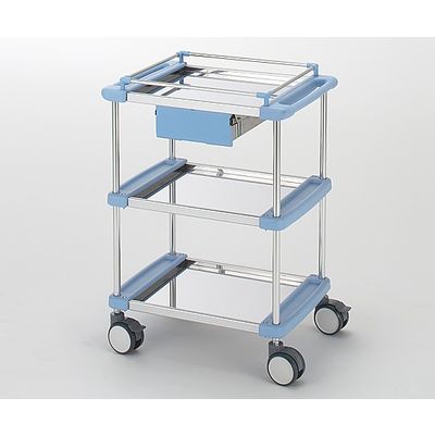 日進医療器 回診車(ナーシングカート) TY415ー3H 引出し付き 3段ブル 1台 8-5116-02（直送品）