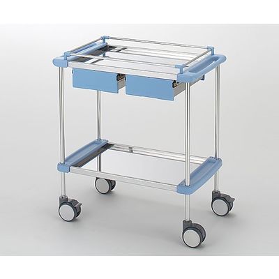 日進医療器 回診車(ナーシングカート) TY416ー2H 引出し付き 2段ブル 1台 8-5116-03（直送品）