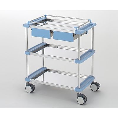 日進医療器 回診車(ナーシングカート) TY416ー3H 引出し付き 3段ブル 1台 8-5116-04（直送品）