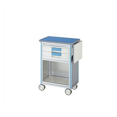 アズワン ヨーロピアンカートII(補助天板付き・回診タイプ) 2段ブルー 630×400×855mm ES-B2B 1台 8-5884-01（直送品）