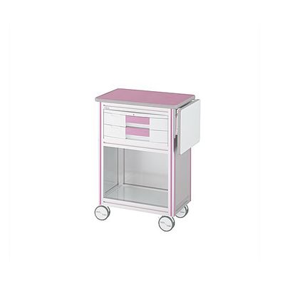 アズワン ヨーロピアンカートII(補助天板付き・回診タイプ) 2段ピンク 630×400×855mm ES-B2P 1台 8-5884-02（直送品）