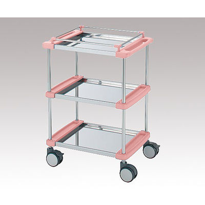 日進医療器 回診車(ナーシングカート) TY415ー3 引出し無し 3段ピンク 1台 8-5696-02（直送品）