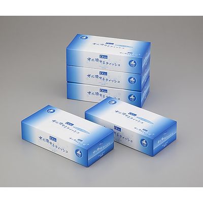 イデシギョー デュー水に流せるティッシュ 180W 1セット(25箱:5箱×5箱) 8-9531-01（直送品）