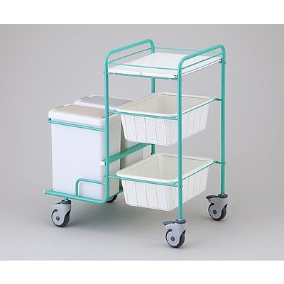 小野シャンブル オムツ交換車 (2輪ストッパー付き) FK-350GR 1台 8-9199-02（直送品）