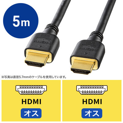 サンワサプライ　HDMIケーブル（4K・3D対応）　HDMI[オス]-HDMI[オス]　5m/ブラック　KM-HD20-50HK　（直送品）