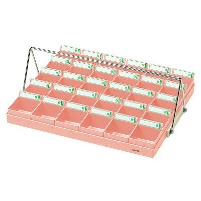 エスティーメディカル 投薬トレー(30人用)ハンガー付 PT-30PH 1組 19-7655-01（直送品）