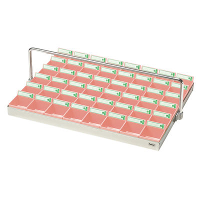 エスティーメディカル 投薬トレー(48人用)ハンガー付 ST-48PH 1個 19-7690-02（直送品）